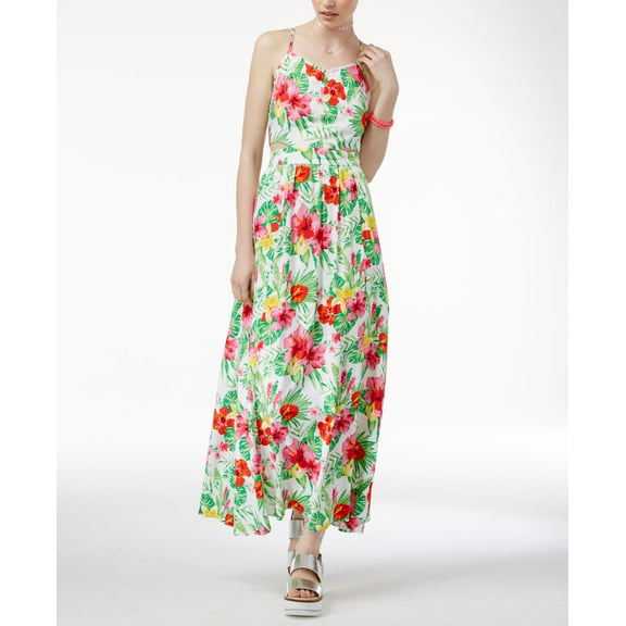The Edit By Seventeen Juniors Cutout Tropical Print Maxi Dress Tropical 11