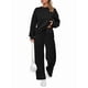 thumbnail image 1 of Traje de Dos Piezas para Mujer: Sudadera de Larga y Pantalón de Otoño. Traje Informal. Negro 4XL, 1 of 9