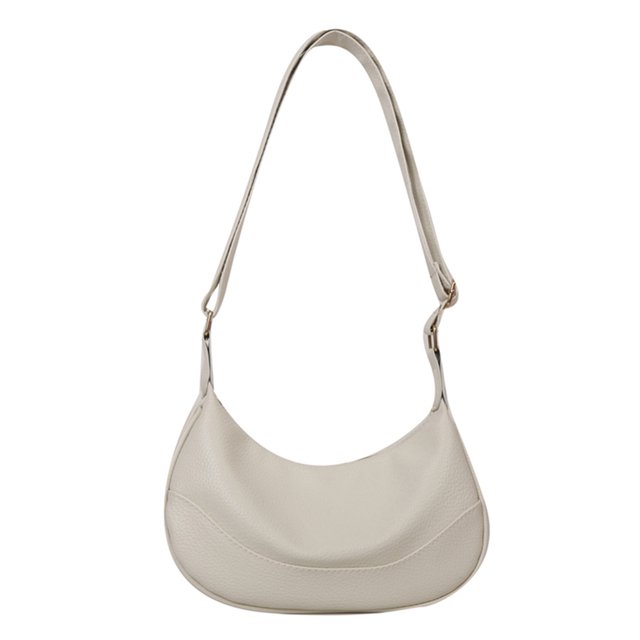 Bolso de media luna para mujer Bolso cruzado de moda Bolso de mensajero de media luna (Blanco)