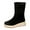 Black, variant on Platform Wedge Boots for Women Pull on Suede Round Toe Casual High Top Walking Shoes Nonslip Falll Winter Booties Khaki Size 9.5