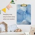 thumbnail image 6 of FMSHPON Blue Marble Ink Modern Fluid Art Clipboard Hardboard Wood Nursing Clip Board and Pull for Standard A4 Letter 13x9 inches, 6 of 7
