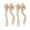 Beige, variant on 2pcs Beige Christmas Bows Glitter Ribbon Wreath Decor Tree Topper Bows for Holiday Door Indoor Outdoor Wall Decor