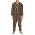 thumbnail image 3 of Disketp Mexican Folk Art Floral for Pajamas Set Long Sleeve Sleepwear Mens Button Down Nightwear Pj Sets-X-Large, 3 of 7