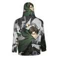 thumbnail image 3 of Attack On Titan Full Zip Hoodies Hooded Long Sleeve Jacket Lightweight Sweatshirt Warm Winter Coats L, 3 of 6