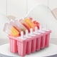 thumbnail image 4 of Moldes Para Paletas Bandeja de moldes de paletas de hielo de bricolaje para el hogar para hacer helados de silicona (rosa de 12 celdas) Tmvgtek Libre de BPA, 4 of 8