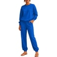 thumbnail image 2 of Stralyhd Two Piece Womens Sets Travel Vacation Long Sleeve Outfit Fall Jogger Tracksuit Fleece Sweat Casual Matching Sets Royal Blue XXL, 2 of 5