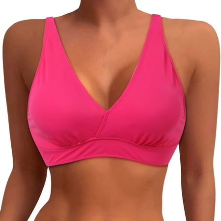 Celivon Womens Bikinis Swimsuit Plus Size Bikini Top Large Bust Swim Top Full Coverage Top Sport Bra Bathing Suit Top No Bottom Bathing Suit Beach Vacation Wear