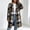Khaki, variant on Women's Casual Plaid Shacket Jacket Button Down Long Coats with Pockets Fall Winter Warm Comfy Outfit