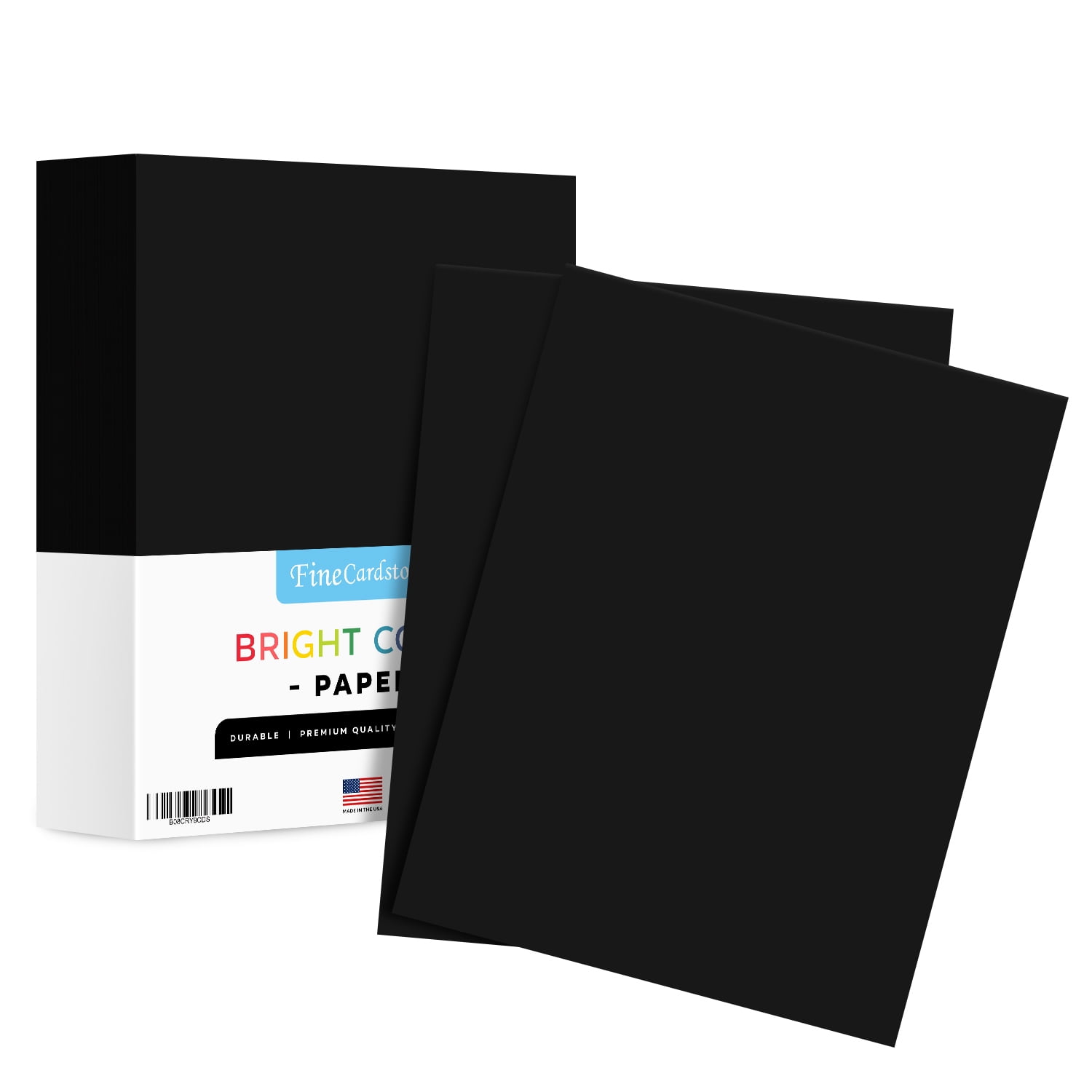 Lot Of 8 Cardstock Papers Ea. Black Red Yellow White Assorted 1