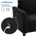 thumbnail image 6 of Alden Design 2-Seater 67"W Upholstered Sofa with USB Charging Ports for Living Room, Black, 6 of 18