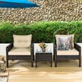 thumbnail image 3 of Patiojoy 3PCS Outdoor Patio Rattan Wicker Conversation Set W/Cushions Beige, 3 of 8