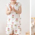 thumbnail image 5 of Odeerbi 2-9 Years Kids Girls Summer Outfits Lettuce Trim Floral Cotton Short Sleeve T-Shirt Shorts Two-piece Set Flower Print Loungewear Kids Girls Clothes, 5 of 6