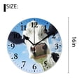 thumbnail image 2 of 16 Inch Wall Clock Battery Operated Silent Clock Decorative for Office, Kitchen, Outdoor, Living Room，Funny Cow Green Meadow Beautiful, 2 of 4