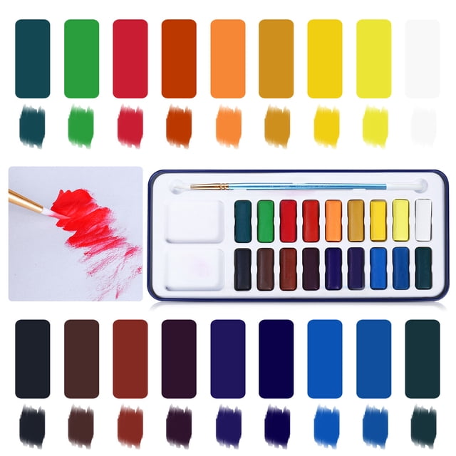 HONMEET 1Set Artistic Paintbrush Professional Watercolor Paint Set Multi Color For Hobbyists Drawing Experience