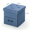 thumbnail image 6 of Mellow Stockbox 15" Ottoman with Storage Drawer, Blue, 6 of 6