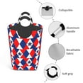 thumbnail image 4 of DouZhe 50L Rectangular Laundry Basket, Patriotic Red White Blue 3D Stars Prints Waterproof Foldable Laundry Hamper with Aluminum Handles, 4 of 6