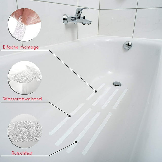 18 Uds. Tiras antideslizantes, pegatinas de seguridad para peldaños de ducha, pegatinas antideslizantes para bañera, cinta antideslizante para ducha