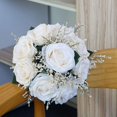 thumbnail image 5 of Ramo de rosas blancas de boda Ifeng para novia, rosas artificiales de champán, ramos de novia para novia, boda, iglesia, decoración del hogar-- Computadora Computadora Computadora portátil, 5 of 5