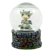 Ebros Gift Small Collectible Whimsical Sulky Baby Dragon Water Globe Figurine With Glitters 3.5"H Snow Globe