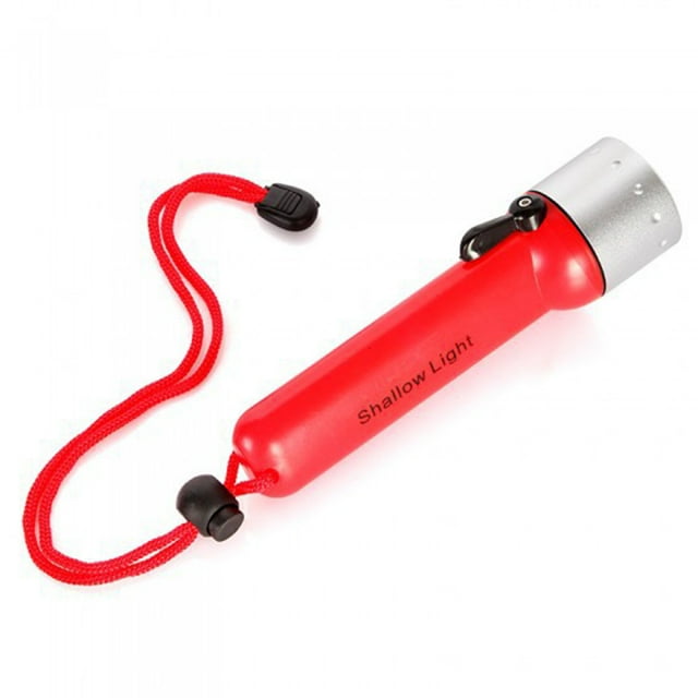 facefd Lampe de Plongée LED Torche de Plongée avec Lanière Lampe à Piles Équipement Kayak Lumière Portable Sports Nautiques Éclairage Rouge Rouge