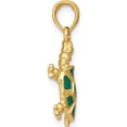 thumbnail image 2 of 14K Yellow Gold Wtih Green Enamel Land Turtle Charm (23 X 11.65) Made In United States k6684, 2 of 5