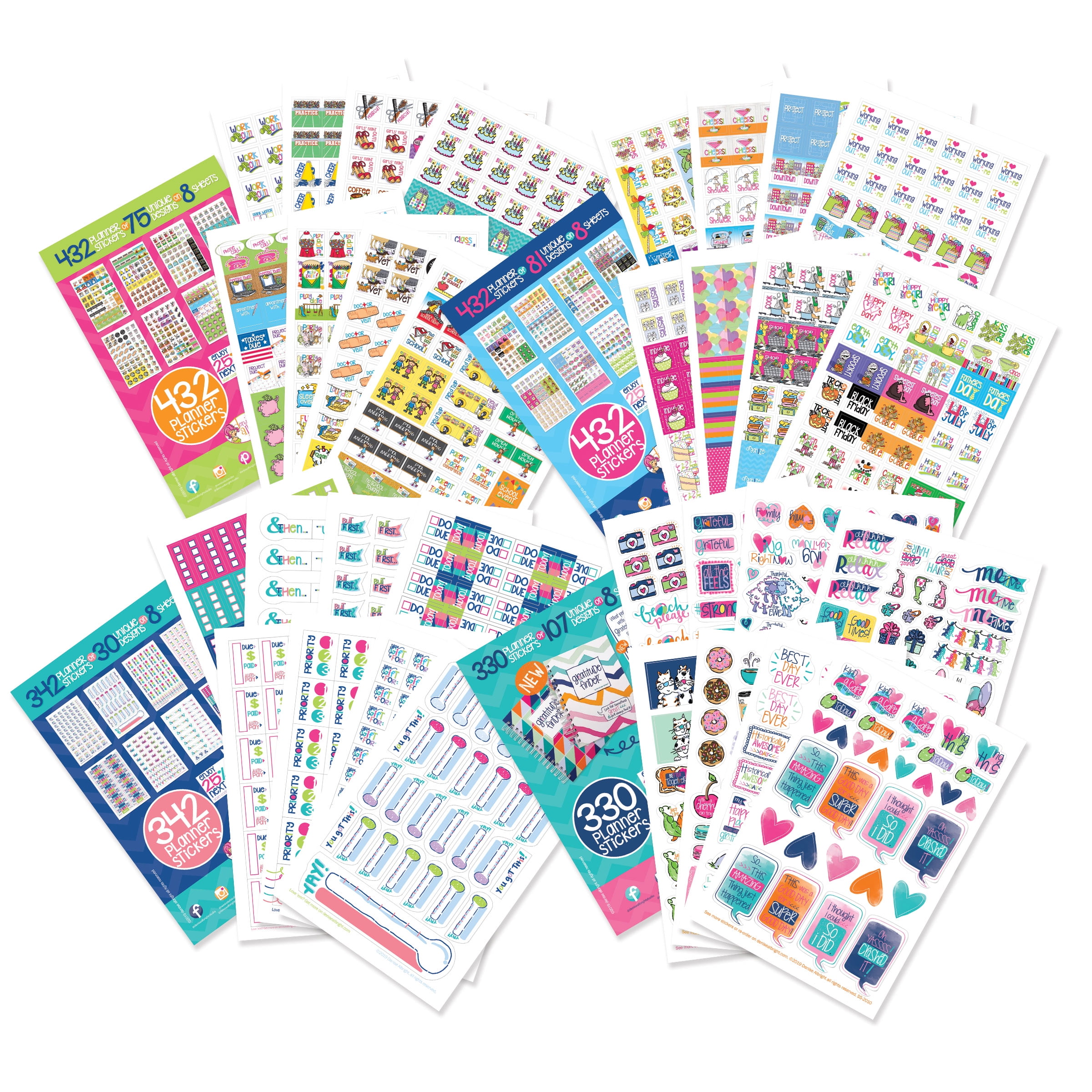 Bulk Every Gal Planner Stickers, Case of 50 Sticker Sets, 432 Stickers/Set,  Calendar Stickers for Holidays, Birthdays, Home, Wedding, Work