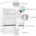 thumbnail image 6 of SLSRFD Over The Toilet Bathroom Storage Cabinet Freestanding Wooden Bathroom Organizer with Adjustable Shelves and Glass Door, White, 6 of 8