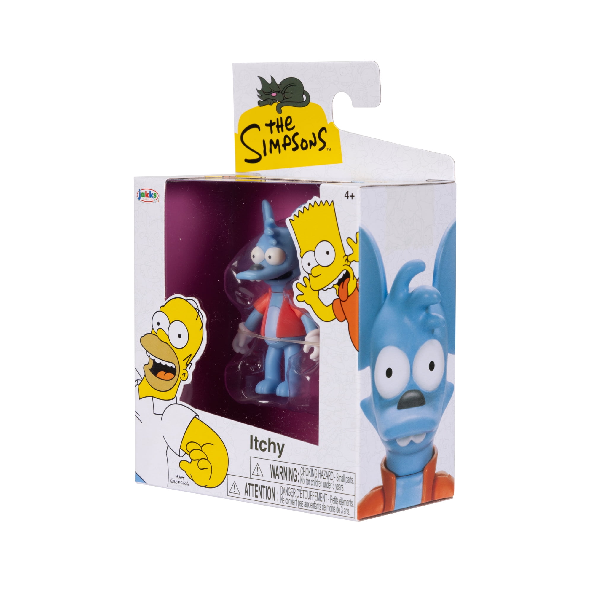 The Simpsons 2.5 inch Tall Scaled Collectible Itchy with Club Action Figure for Child Ages 4+