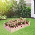 thumbnail image 7 of Tcbosik 47"L Wooden Planting Frame Above Ground, Outdoor Garden Planter Bed for Yard Greenhouse Vegetable Flower Herbs, Burlywood, 7 of 7