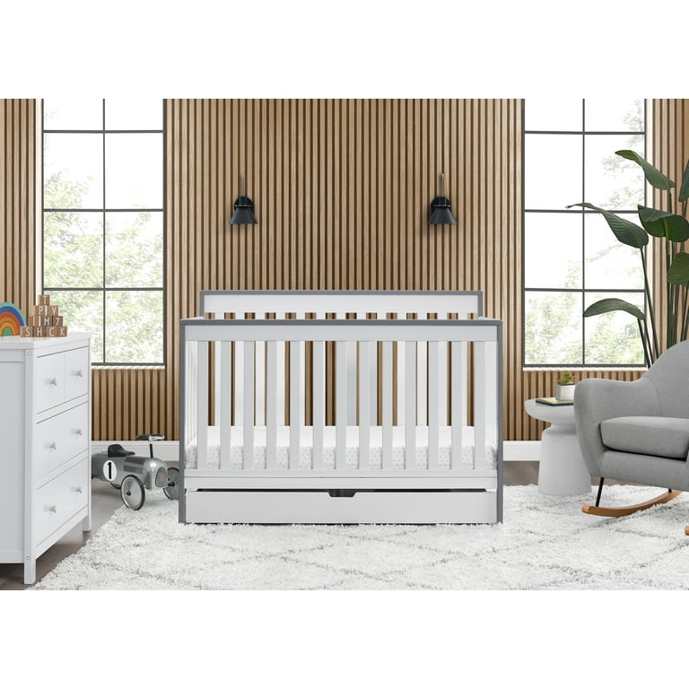 Delta Children Mercer 6 in 1 Convertible Crib with Storage Trundle