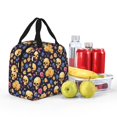 thumbnail image 4 of Yiaed Skull gold flower Print Insulated Lunch Bag Reusable Cute Tote Lunch Box, Leakproof Cooler Lunch Bags for Work Office Travel School Picnic, 4 of 5