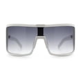 thumbnail image 4 of Fancy Large Oversized Curved Panel Monoblock Shield Sport Plastic Sunglasses White - Smoke, 4 of 7