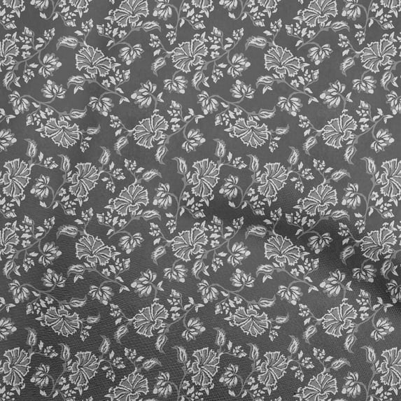 oneOone Cotton Poplin Gray Fabric Batik Dress Material Fabric Print Fabric By The Yard 56 Inch Wide