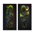 thumbnail image 2 of Designart "Neon Artistry Bonsai Swirl Tree III" Tree Framed Wall Art Set Of 2 - White Landscapes Frame Gallery Set For Office Decor, 2 of 7