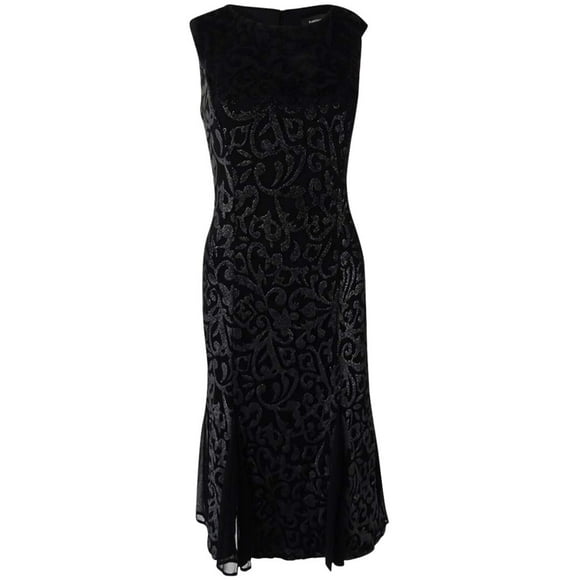 RM Richards Womens Velvet Fit Flare Dress