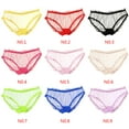thumbnail image 2 of Women's Transparent Brief Girls Lady Panties Ruffle Ruffle Mesh G-string Edge Mesh Temptation Underpants Underwear, 2 of 8