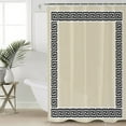 thumbnail image 4 of Shower Curtains Sets for Bathroom Decor Geometric Chic Black Frame Waterproof Bathroom Curtain with Hooks, Greek Style for Bathroom Decor,72x72IN, 4 of 7