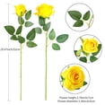 thumbnail image 5 of TETOU 12pcs Artificial Rose Flower Silk Fake Roses Real Touch for Party Wedding Centerpiece Bouquet Decor(Yellow), 5 of 7