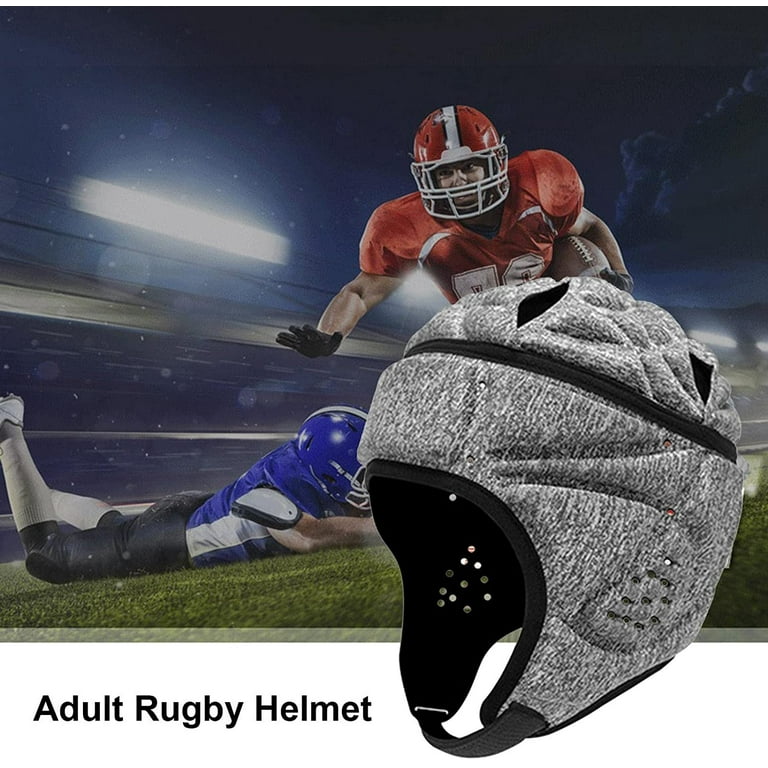 Football Helmets Soft Padded Helmet for Rugby Flag Football Adjustable Soccer Goalie Headguard Headgear Sports Goalkeeper Head Protection Kids Youth