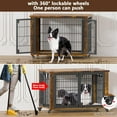 thumbnail image 6 of POAO 90% Pre-Installed Moveable XL Dog Crate for Training, 41"Chew-Resistant Dog Crate Furniture with Top-Access Teasing/Feeding Doors for Large Dog, 6 of 7