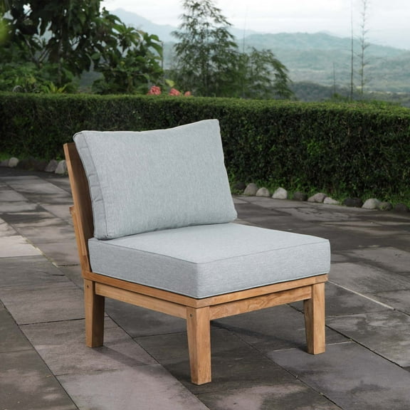 Modway Marina Armless Outdoor Patio Teak Sofa, Multiple Colors