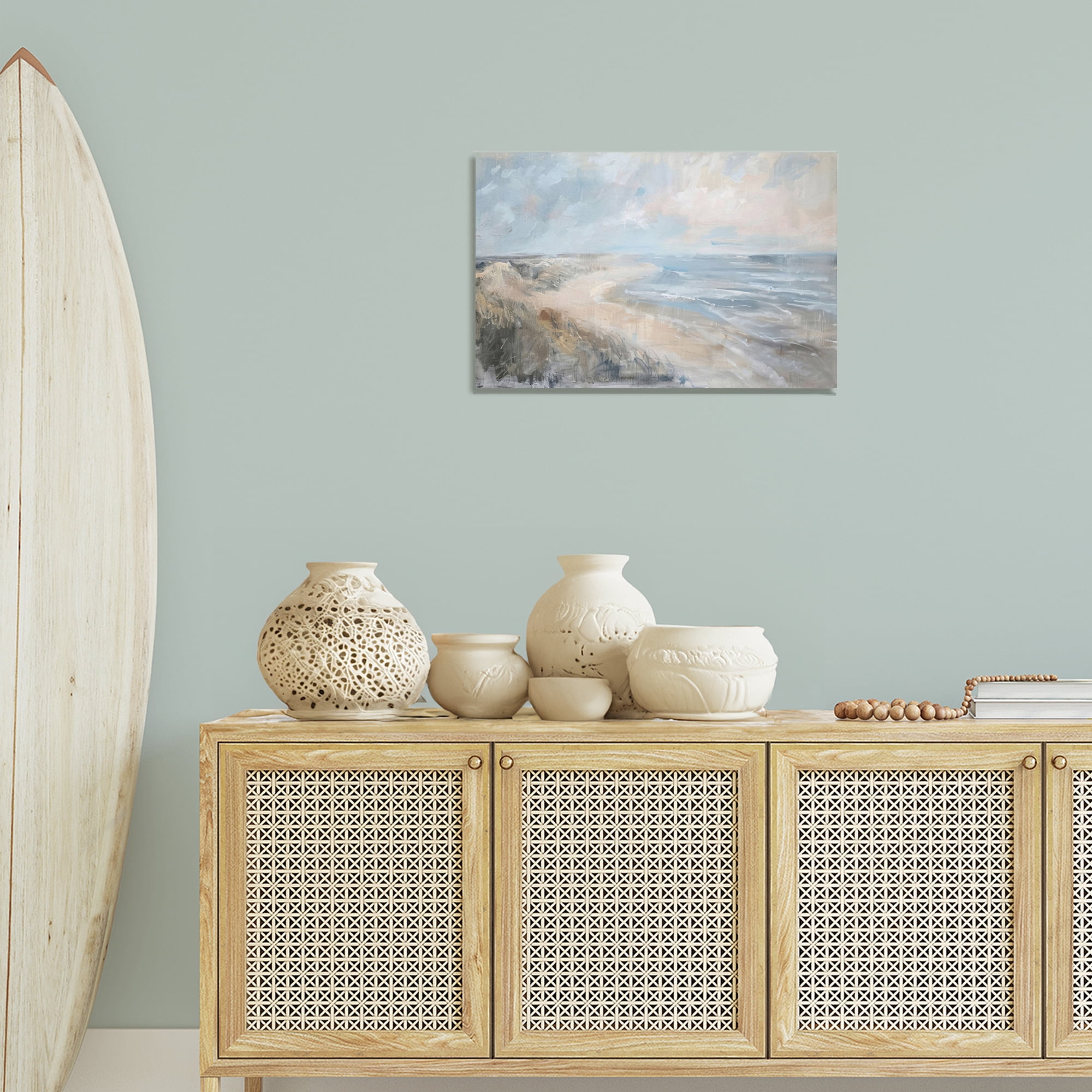 Stupell Industries Faded Summer Beach Nautical & Beach Painting Wrapped Canvas Art Print Wall Art, 24 x 16