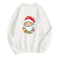 thumbnail image 4 of Christmas Santa Sweatshirt for Women Holiday Graphic Long Sleeve Crewneck Pullover White 2XL, 4 of 4