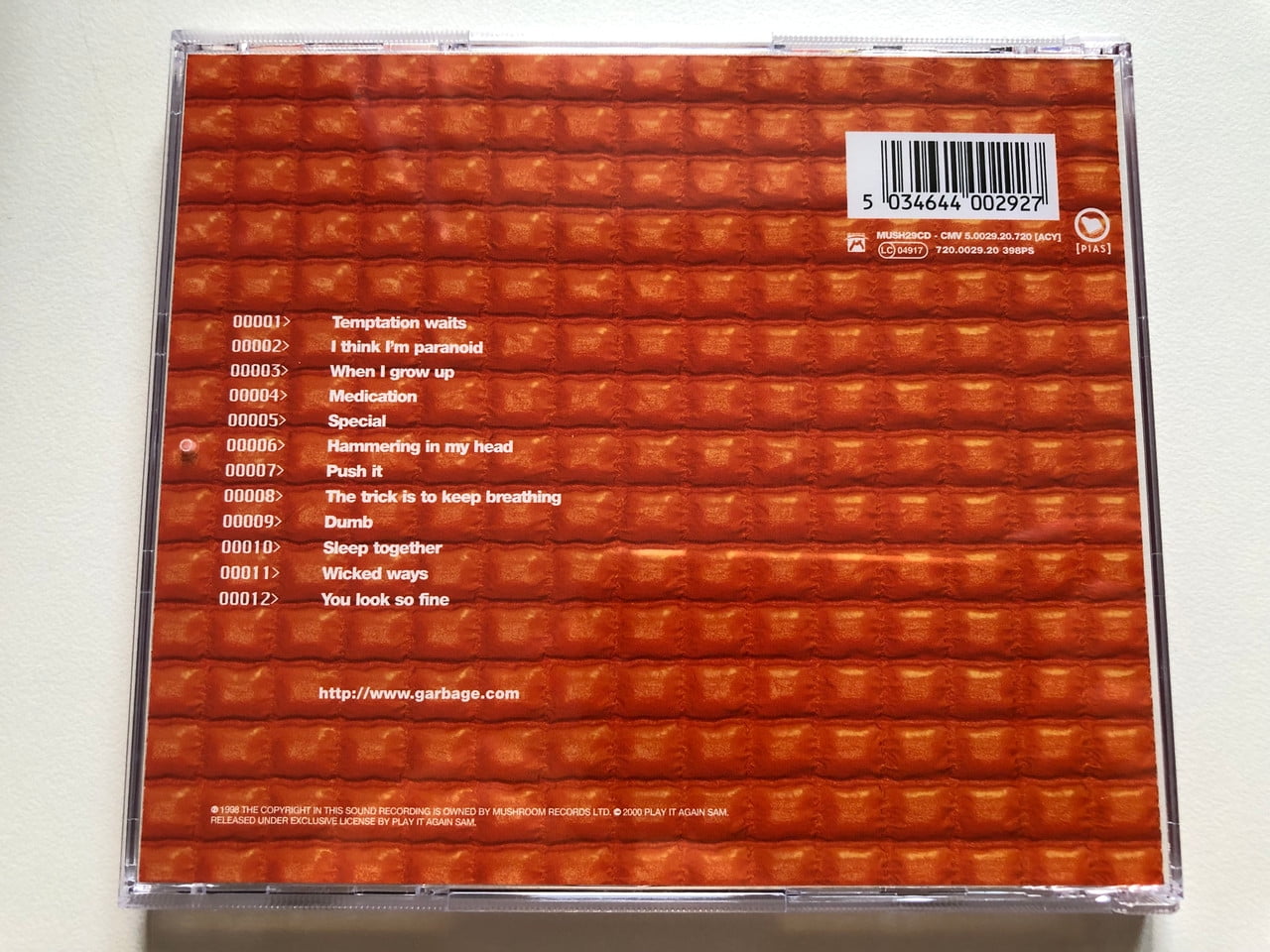 Garbage – Version 2.0 / Mushroom Audio CD 2000 / MUSH29CD