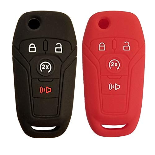 2pcs DOBREV Silicone 4 Buttons Smart Key Case Cover Skin Fob Holder for