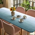 thumbnail image 3 of Coastal Wave Table Cloths for 8 Foot Rectangle Tables, Summer Ocean Nautical Beach Ombre Sky Blue Patio Waterproof Elastic Fitted Tablecloths, Washable Rectangular Table Cover for Camping, 3 of 8