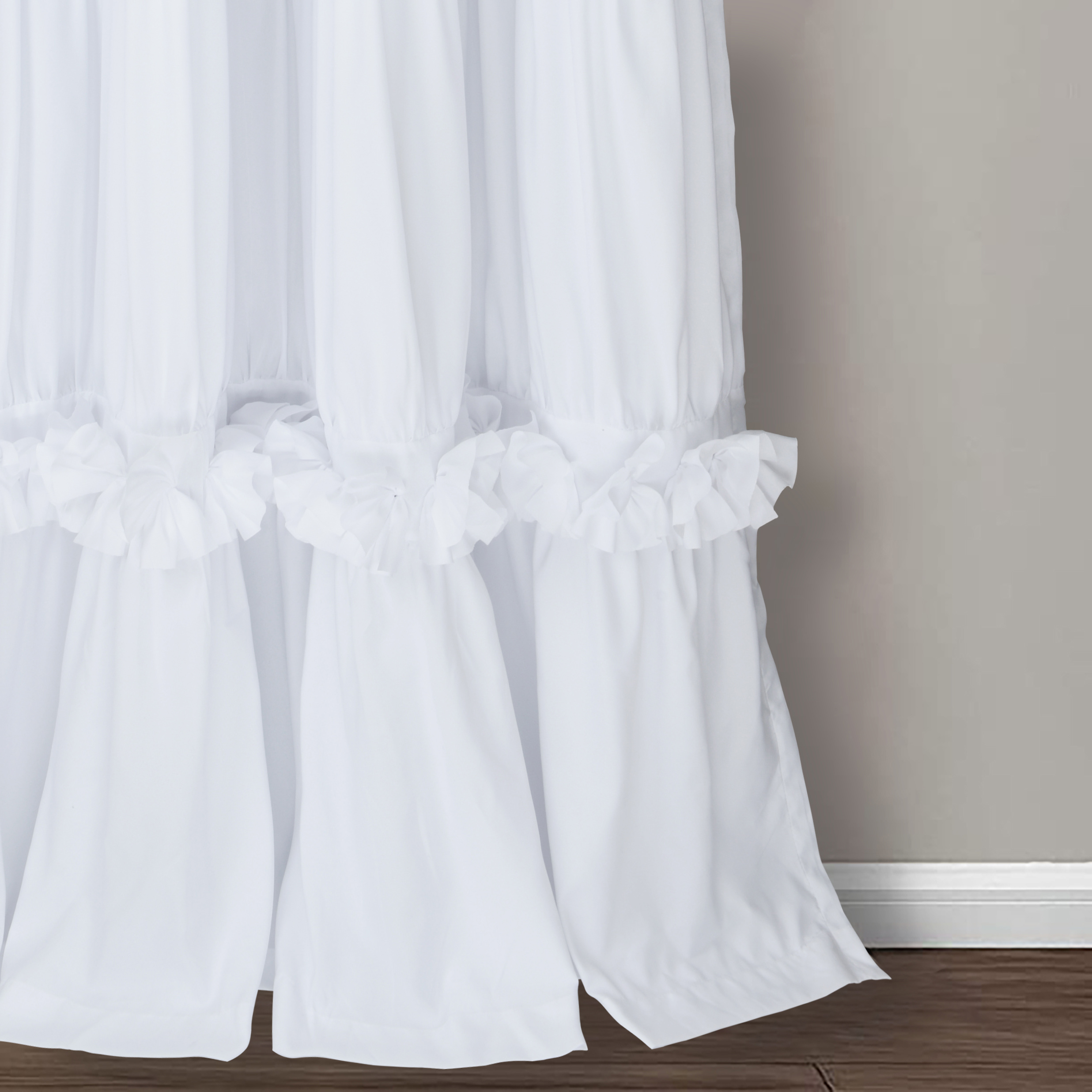 HIG Uptown Modern White Solid Print Rod Pocket Blackout Curtains, 54" x 84" (2 Panels)