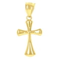 thumbnail image 2 of 10k 10Kt Gold Two-Tone Diamond-Cut Mens Cross Religious Charm Pendant, 2 of 5
