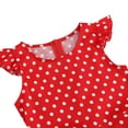 thumbnail image 6 of Gubotare Girls Holiday Dresses Girls Dresses Ruffle Sleeve Dress Flutter Hem A-Line Swing Pleated Tiered Casual Party Dress Size 8-9 (Red,8-9 Years), 6 of 9