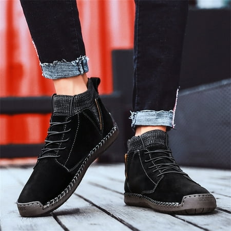 

jjayotai Men Shoes Clearance Sale Retro Combat Boots Men S Casual Shoes Breathable Socks Locomotive Tooling Shoe Rollbacks
